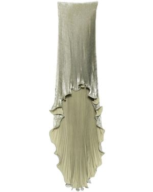 L'idée Vestido plisado con volantes - Verde