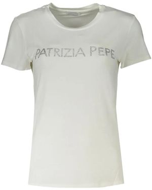 Patrizia Pepe Rhinestone-Embellishment T-Shirt - White
