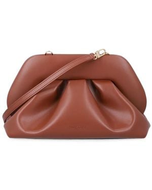 THEMOIRÈ Bios Ruched Clutch Bag - Brown