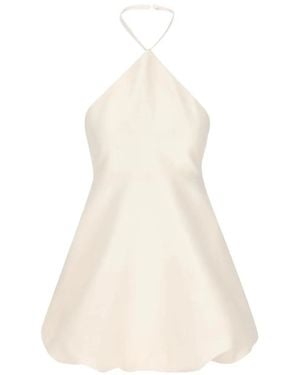 Balenciaga Halter-Neck Bubble-Hem Dress - White
