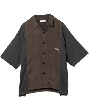 Undercover Striped Panel Shirt - Brown