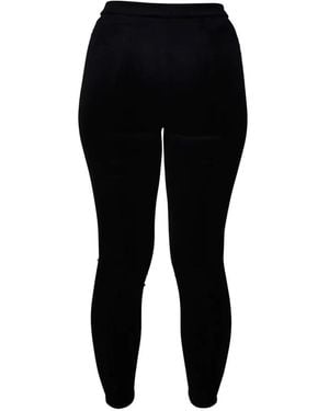 Saint Laurent Velvet-Effect Trousers - Black