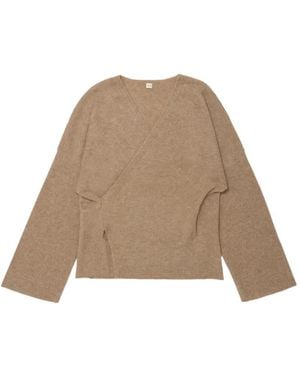 TAIGA TAKAHASHI Wrap-Style Cashmere Jumper - Natural
