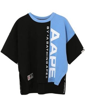 Aape By A Bathing Ape Logo-Print Colour-Block T-Shirt - Black