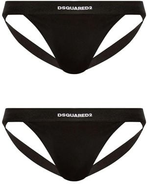 DSquared² Logo-Detailed Jockstraps (Pack Of Two) - Black