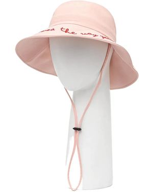 Fiorucci Logo-Embroidered Bucket Hat - Pink
