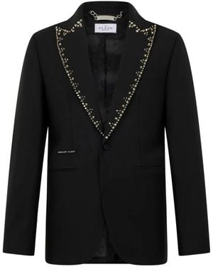 Philipp Plein Blazer Lord Fit Lapel Studs - Black