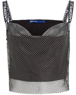 Karl Lagerfeld Chainmail Top - Black