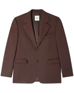Sandro Oversized Wool Jacket - Brown