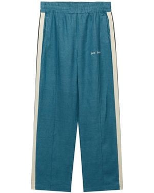 Palm Angels Linen Trousers - Blue