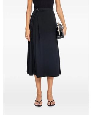 Nissa High-Waisted Midi Skirt - Black