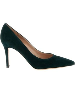 Gianvito Rossi 85Mm Texas Suede Pointed Court Shoes - Green