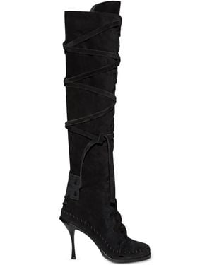 DSquared² Lace-Up Suede Boots - Black