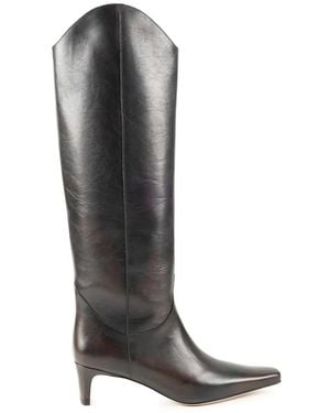 STAUD Botas Altas Western Wally Con Puntera En Punta - Negro