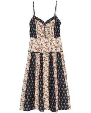 Polo Ralph Lauren Floral-Print Panelled Midi Dress - White