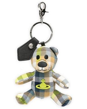 Vivienne Westwood Porte-Clés Teddy Bear À Motif Tartan - Blue