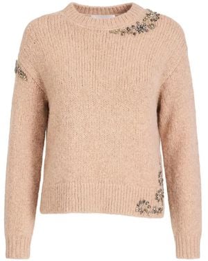 Cinq À Sept Lilliana Crystal-Embellished Jumper - Natural