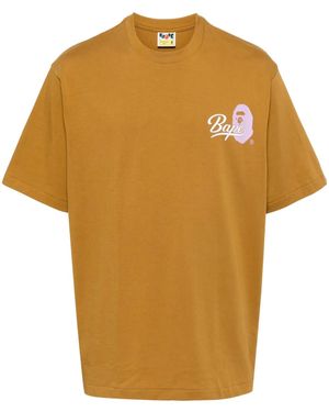 A Bathing Ape Camiseta con logo estampado - Amarillo