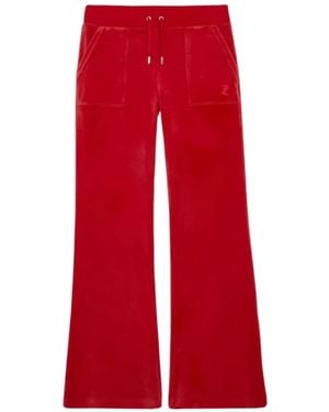Juicy Couture Classic Velour Track Trousers - Red
