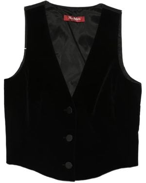 Max Mara Velvet-Effect Waistcoat - Black