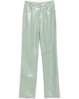 Nanushka Five-Pocket Faux-Leather Trousers - Green
