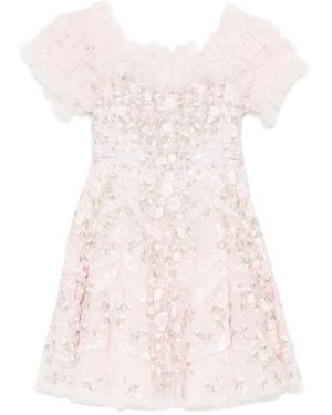 Needle & Thread Floral-Embrodairy Dress - Pink