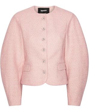 ROTATE BIRGER CHRISTENSEN Veste Oversize À Bords Frangés - Pink
