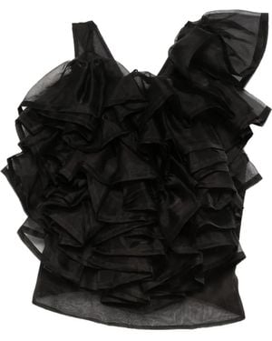 Viktor & Rolf Ruffled Volant Top - Black