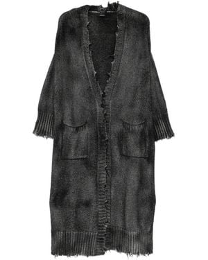 Avant Toi Cappotto Lungo Con Effetto Vissuto - Nero
