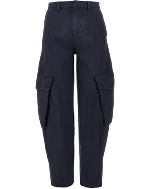 Emporio Armani Pantalon En Coton À Poches Cargo - Blue