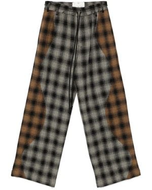 Song For The Mute Tartan-Check Trousers - Grey