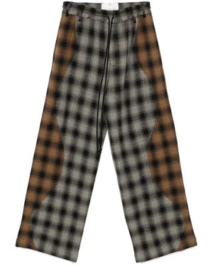 Song For The Mute Tartan-Check Pants - Grey