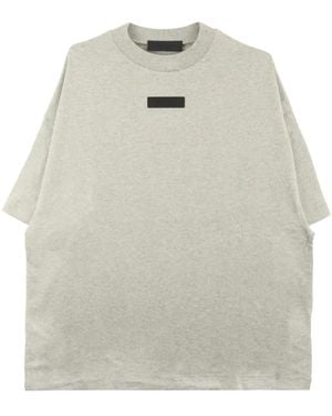 Fear Of God Logo-Appliqué Cotton T-Shirt - Grey