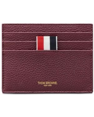 Thom Browne Pebble-Grain Card Holder - Purple
