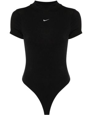 Nike Swoosh-embroidered Jersey Bodysuit - Black