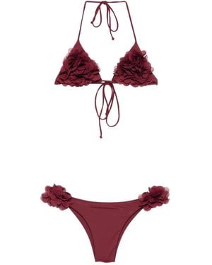 LaRevêche Shayna Bikini Verfraaid Met Bloemen - Rood