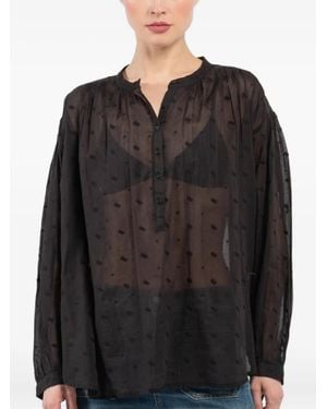Nili Lotan Blouse Met Ballonmouwen - Zwart