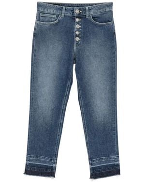 Dondup Button-Fly Frayed Jeans - Blue