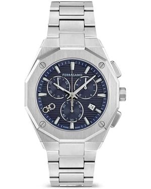 Ferragamo Edge Chrono 42Mm Watch - Blue