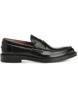Corvari Brushed-Leather Loafers - Black