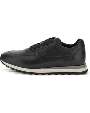 Paul & Shark Soleo Leather Trainers - Black