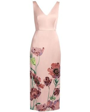 Erdem Duchess Midi-Kokerjurk Met Bloemen - Wit