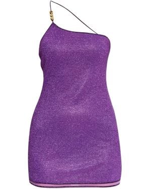 Oséree Lumière Asymmetric Mini Dress - Purple