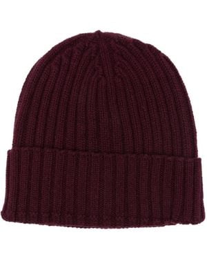 Dell'Oglio Ribbed Beanie Hat - Red
