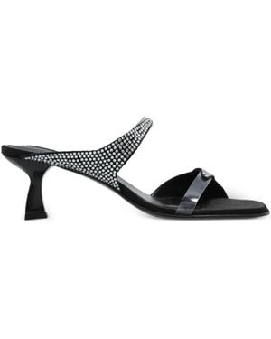 NODALETO Rhinestone-Embellished Sandals - Black