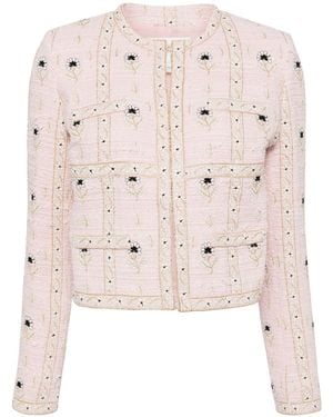 Giambattista Valli Floral-Jacquard Jacket - Natural