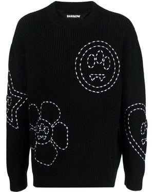 Barrow Gerippter Pullover Mit Stickerei - Schwarz