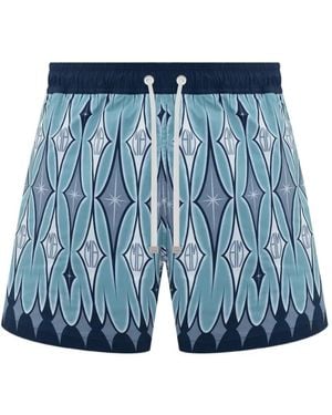 Amiri Badehose Mit Argyle-Muster - Blau
