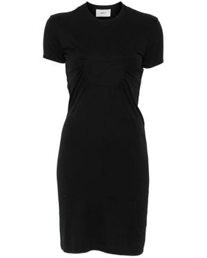 Coperni Logo-Detail Short-Sleeve Mini Dress - Black