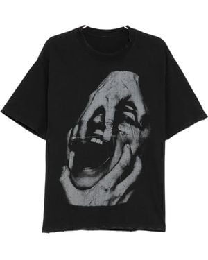 WARMAN T-Shirt mit grafischem Print - Schwarz